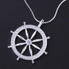 designer 925 Stamped Silver Classic crystal Sailor rudder Pendant Necklace For Women man party Jewelry gifts