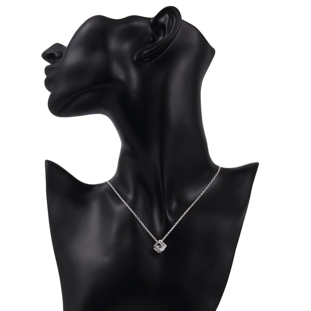 designer 925 sterling Silver crystal lattice Pendant necklace earrings for woman Jewelry sets Couple gifts