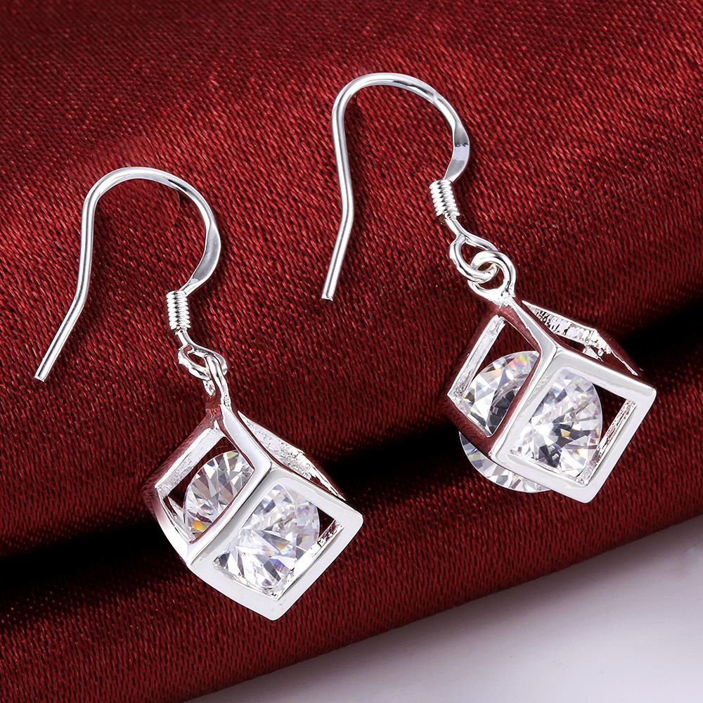 designer 925 sterling Silver crystal lattice Pendant necklace earrings for woman Jewelry sets Couple gifts