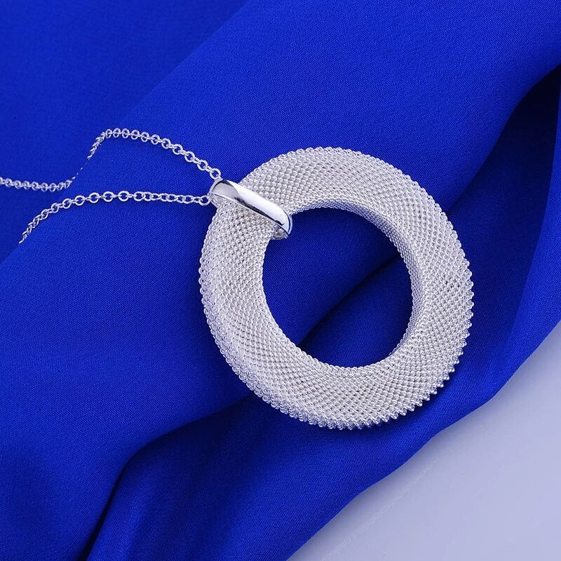 designer network circle Pendant 925 Stamped Silver Necklace For Women party wedding party Jewelry gifts