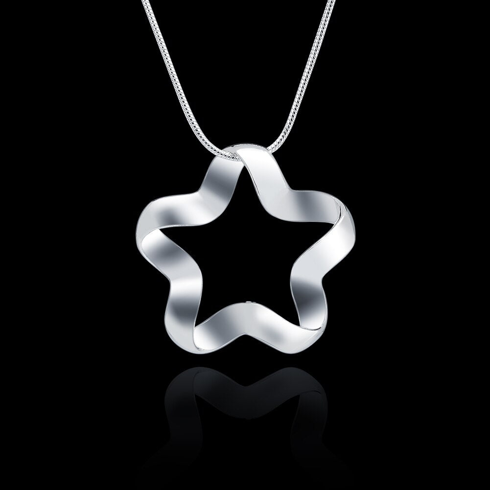 noble 925 Stamped Silver charms Creative stars Pendant Necklace For Women Christmas gifts Wedding party Jewelry