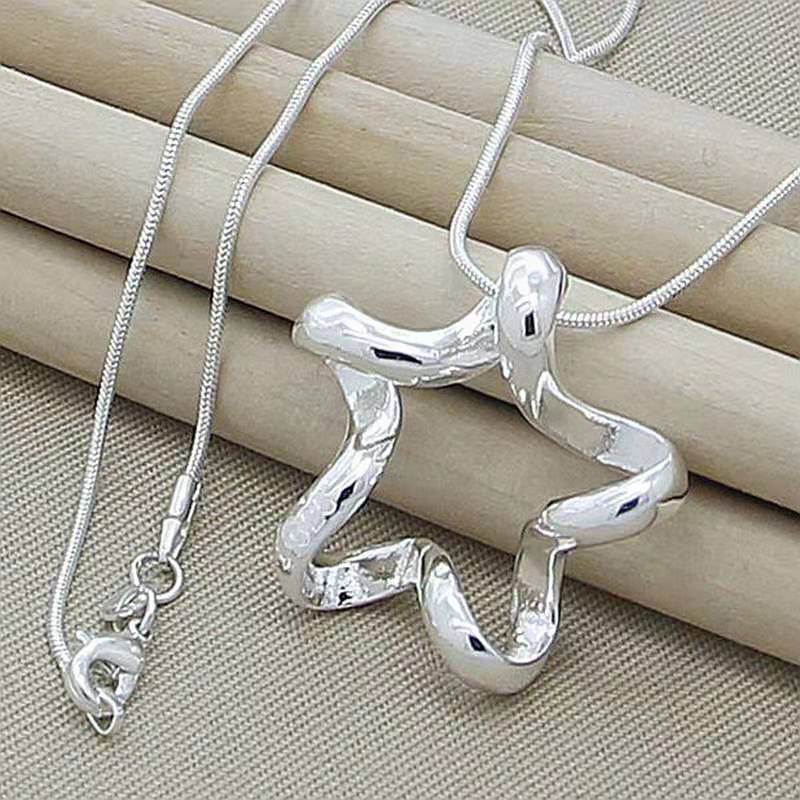 noble 925 Stamped Silver charms Creative stars Pendant Necklace For Women Christmas gifts Wedding party Jewelry