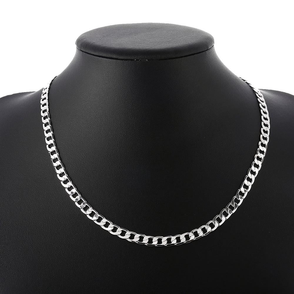 925 Stamped Silver Classic 6MM geometry chain Necklaces for Women man wedding Party designer jewelry Gifts