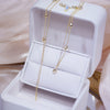 shiny heart pendant AAA zircon 14k real gold plating necklace sexy female prom clavicle double necklace