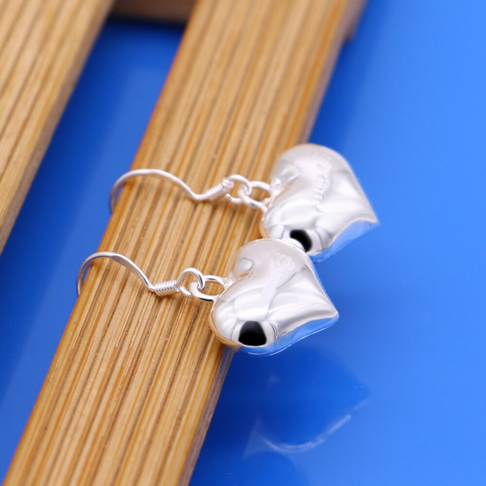 selling  925 sterling silver heart necklaces earrings for women Designer party wedding Jewelry Sets gift