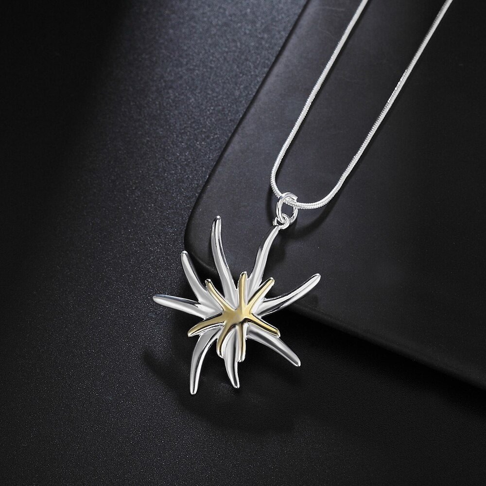 trend 925 Stamped Silver fine Starfish Pendant Necklace For Women Holiday gifts party wedding streetwear Jewelry
