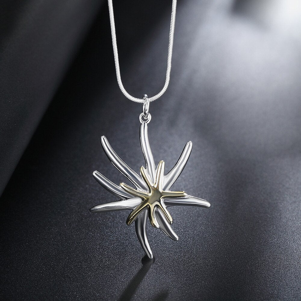 trend 925 Stamped Silver fine Starfish Pendant Necklace For Women Holiday gifts party wedding streetwear Jewelry
