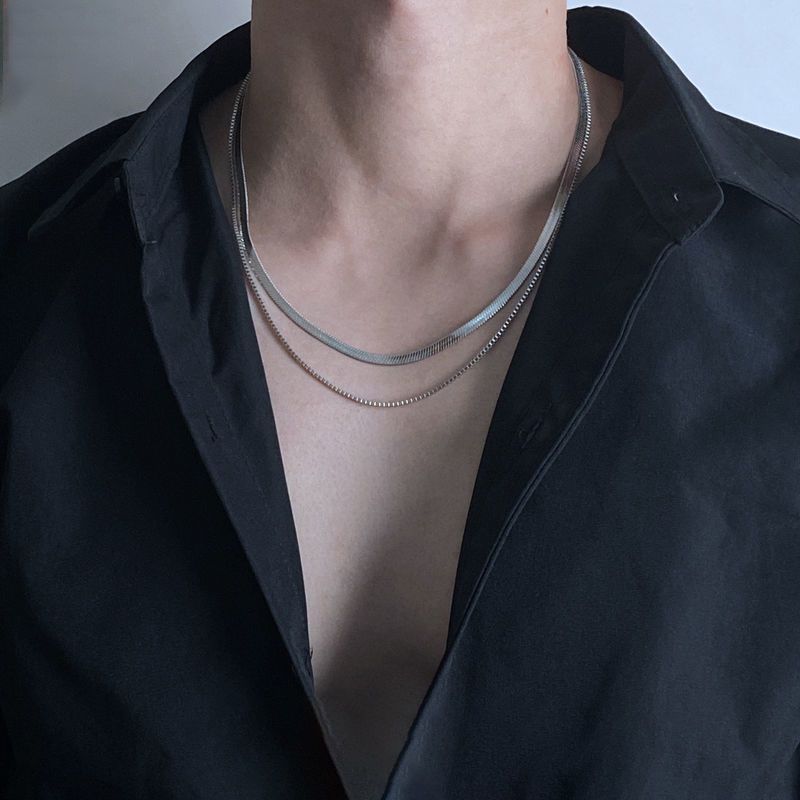trend 925 Stamped silver Flat snake box chain necklace designer jewelry for Men Women Charms party wedding gifts