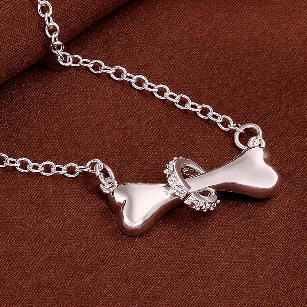 trend 925 Stamped silver fine Crystal Dog bones Pendant Necklaces for woman charm party Jewelry Christmas gifts