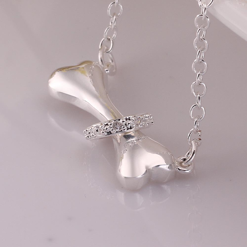 trend 925 Stamped silver fine Crystal Dog bones Pendant Necklaces for woman charm party Jewelry Christmas gifts