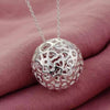 trend 925 sterling Silver Hollow Ball Pendant Bracelet necklace earrings Jewelry sets for women Party wedding gifts