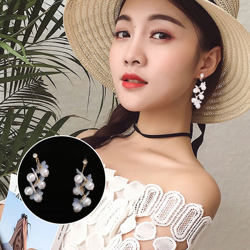 Imitation pearl earrings long pendant South Korea temperament tassel earrings simple personality ladies wild earrings female