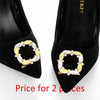 IngeSight.Z 2 Pieces Charm Glass Drill Shoe Decoration Women Anklet Elegant Shoe Clip Prom Bridal Wedding Jewelry Accessories