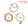 IngeSight.Z 3Pcs/set Pearl Letter Pendant Link Chain Bracelets for Women Punk Curb Cuban Thick Gold Color Charm Bracelets Bangle