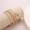 IngeSight.Z 5Pcs/Set Steampunk Lock Padlock Pendant Bracelets Bangles Vintage Bead Chain Curb Cuban Bracelet Women Wrist Jewelry