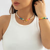IngeSight.Z Bohemian Colorful Polymer Clay Pearls Choker Necklace For Women Gold Color Shell Pendant Neck Bracelet Set Jewelry
