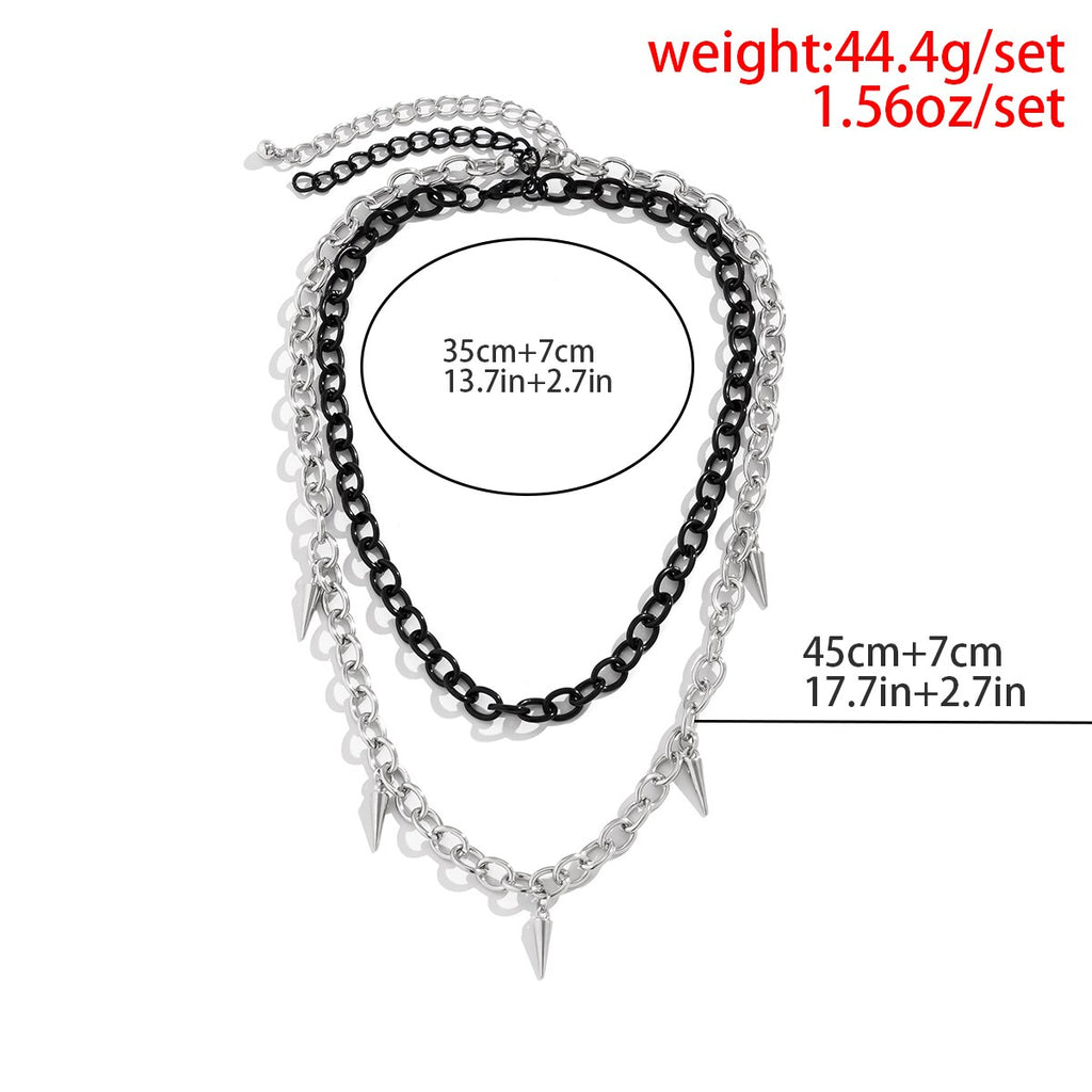 IngeSight.Z Gothic Metal Rivets Pendant Link Chain Choker Necklaces For Women Punk Exaggeration Rock Collar Halloween Jewelry