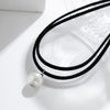 IngeSight.Z Gothic White Pearl Pendant Double Layer Black Leather Necklace for Women Vintage Clavicle Chain Party Jewelry Gift