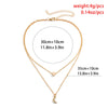 IngeSight.Z Korea Double Layer Heart Moon Pendant Necklace for Women Simple Gold  Color Clavicle Chain Jewelry 2022