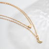 IngeSight.Z Korea Double Layer Heart Moon Pendant Necklace for Women Simple Gold  Color Clavicle Chain Jewelry 2022