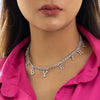 IngeSight.Z  Multi Row Rhinestones Short Choker Necklaces Shiny Crystal Necklaces Collar for Women Neck Wedding Jewelry