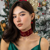 IngeSight.Z Multilayer Red Velvet Star Choker Necklace For Women Vintage Short Clavicle Chain Necklace Christmas Jewelry Gifts