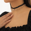 IngeSight.Z Sexy Black Lace Choker Double Layers Rhinestone Pendant Necklace For Women Gothic Crystal Beaded Collar Wedding Gift