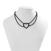 IngeSight.Z Sexy Goth Black Spray-Painted Heart Choker Necklace for Women Halloween Punk Rock Metal Link Clavicle Chain Jewelry