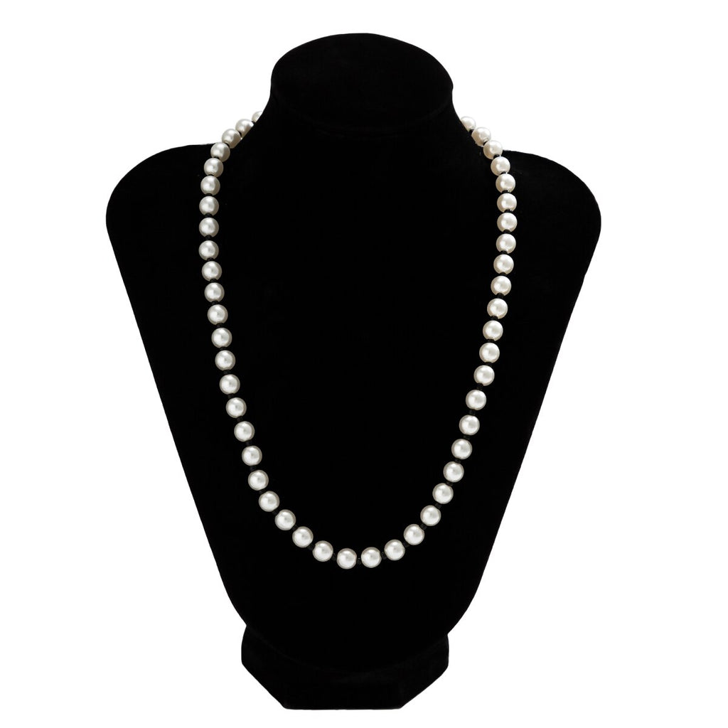IngeSight.Z Trendy Imitation Pearls Necklace Men Handmade Classic Black Rice Bead Clavicle Chain Necklace Women 2022 Jewelry