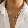 Ingemark Kpop Baroque Irregular Pearl Pendant Necklace for Women Wedding Punk Chest Tassel Chain OT Buckle Choker Party Jewelry