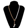 Ingemark Kpop Baroque Irregular Pearl Pendant Necklace for Women Wedding Punk Chest Tassel Chain OT Buckle Choker Party Jewelry