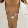 Ingemark Kpop Baroque Irregular Pearl Pendant Necklace for Women Wedding Punk Chest Tassel Chain OT Buckle Choker Party Jewelry