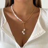 Ingemark Kpop Baroque Irregular Pearl Pendant Necklace for Women Wedding Punk Chest Tassel Chain OT Buckle Choker Party Jewelry