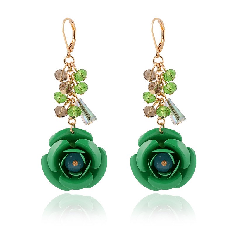 Italian Hot Fashion Handmade Jewelry Flower Shape Design Crystal Earrings for Women Birthd Party Gift Accessory