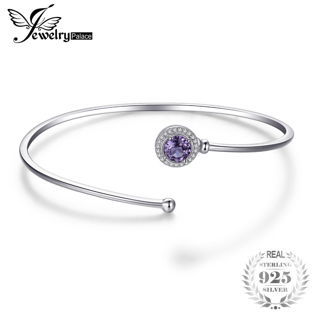 1.1ct Created Alexandrite Sapphire Cuff Bangle Bracelet 925 Sterling Silver Fine Jewelry New Wholesale Promotion