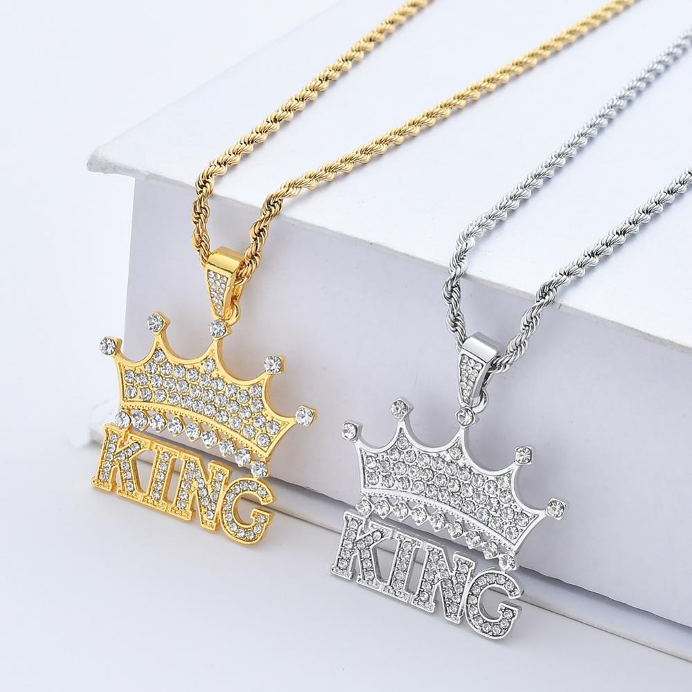 COOLSTEELANDBEYOND Antique Crown Key Pendant Necklace for Men for Women for  Stainless Steel with 23.4 in Ball Chain