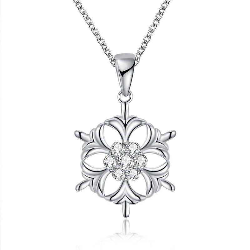KJ-PN1204-A, snowflake pendant as Christmas gift, promotion item in RH plated, lovely and cute for Women or Kid, or gift