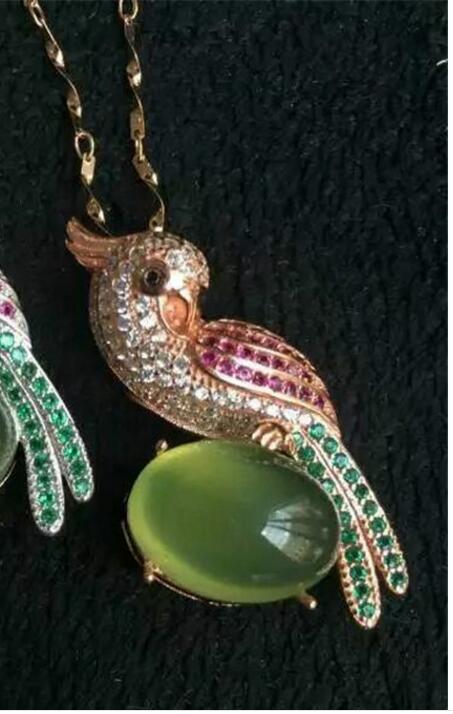 boutique jewelry, Natural grape green chalcedony pendant inlaid female S925 sterling silver jewelry