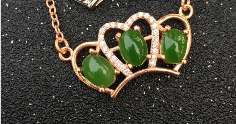 boutique jewelry,Physical and natural pictures of natural and Tianxi jade pendant 925 sterling silver mosaic