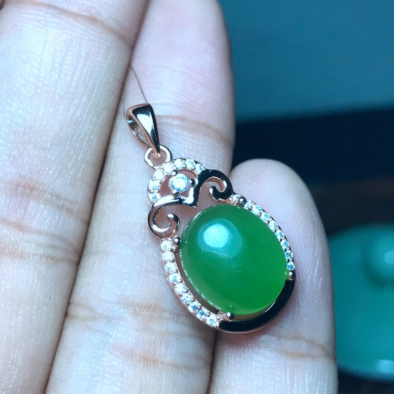 boutique jewelry,Physical take pictures of natural Xinjiang Hetian Biyu female pendant   925 sterling silver