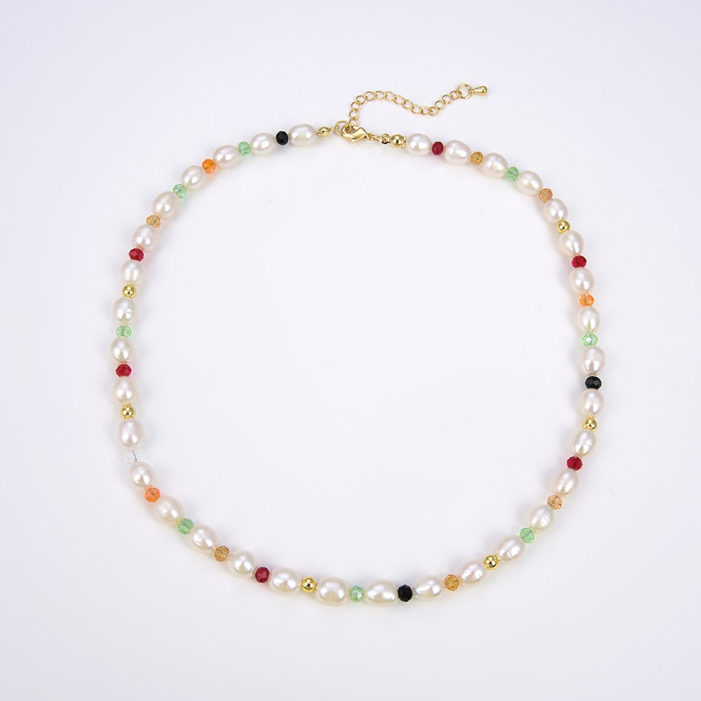 KKBEAD Boho Baroque Pearl Necklace Natural Freshwater Pearl Chokers  Bohemia Beach Wedding Necklaces Gift for Women