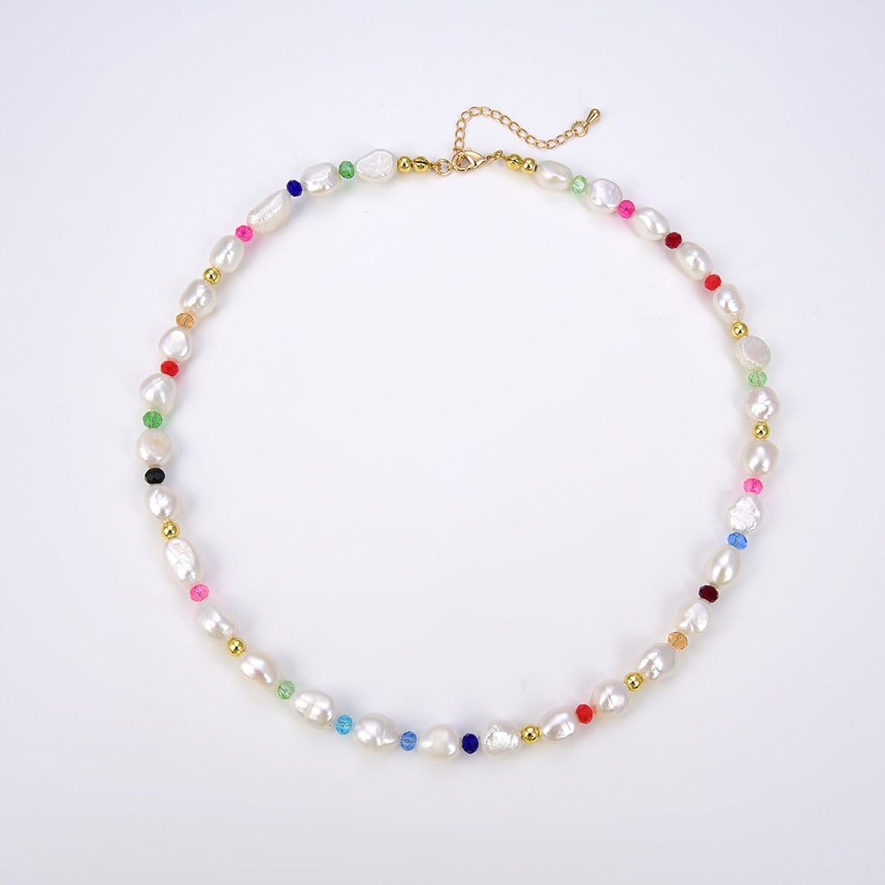 KKBEAD Boho Baroque Pearl Necklace Natural Freshwater Pearl Chokers  Bohemia Beach Wedding Necklaces Gift for Women