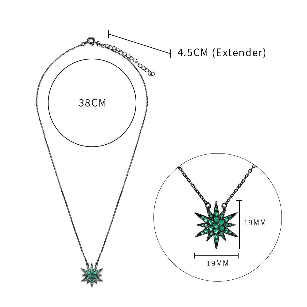 KOSE Gothic Temperament Star Cubic Zirconia Necklace Chain Trend 2022 Ladies Necklace Jewelry Wedding Party Gift