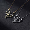 Kinitial Music Heart Necklaces Music Teacher Gift For Women Clavicle Chain Elegant Charm Wedding Pendant Choker Jewelry