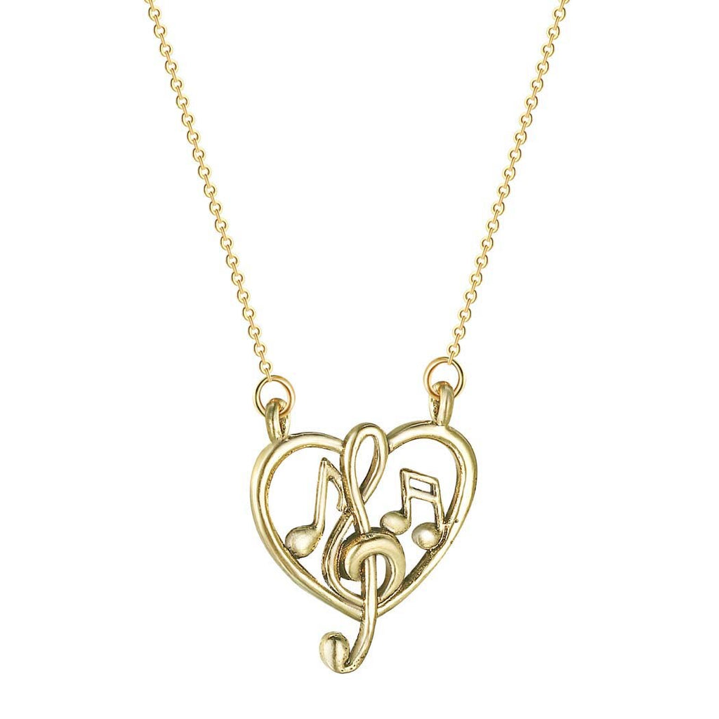Kinitial Music Heart Necklaces Music Teacher Gift For Women Clavicle Chain Elegant Charm Wedding Pendant Choker Jewelry