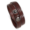Kirykle Genuine Leather Wrap Bracelet For Men Black Brown Length Adjustable Leather Jewelry