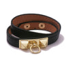 Kirykle  PU Leather Gold Color Bracelets Bangle for Women   Multilayer Wrap Bracelet Female Jewelry