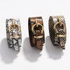 Kirykle Women Bracelet Leopard Leather Bracelets 2022 Bracelets &amp; Bangles Elegant Multilayer Wide Wrap Bracelet Jewelry