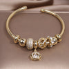Korea Design Jewelry Bead Zircon Crown Pendant Bracelet Elegant Women's Open Wedding Accessories