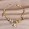 Korea Design Jewelry Bead Zircon Crown Pendant Bracelet Elegant Women's Open Wedding Accessories